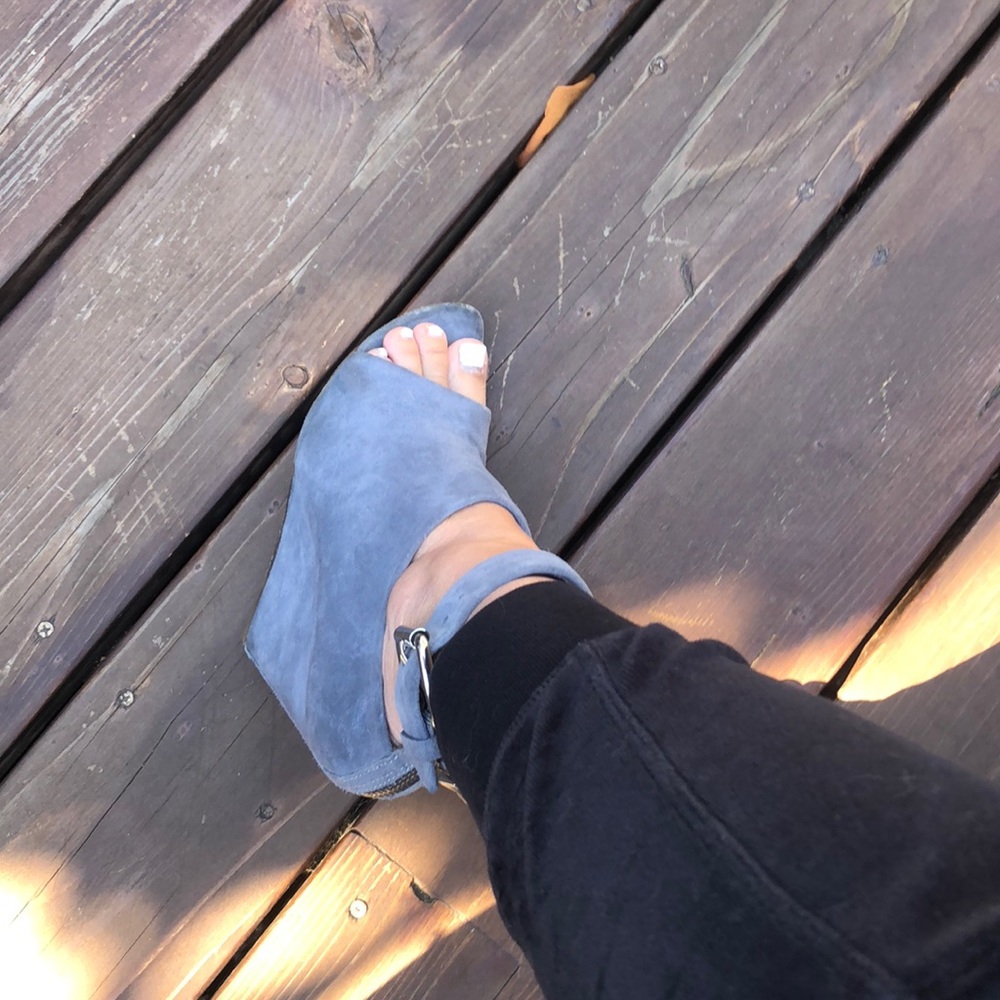 Alexander Wang suede ankle strap wedge heel zipper - Picture 7 of 7